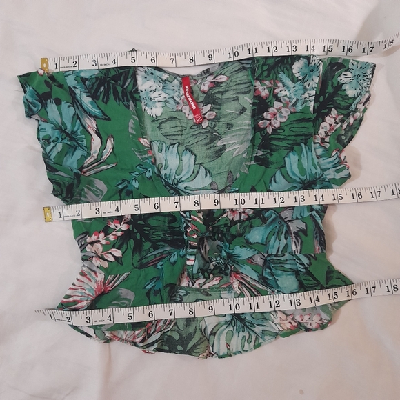 ● Union Bay | Tropical Blouse Crop Cover Up Top - Picture 11 of 13